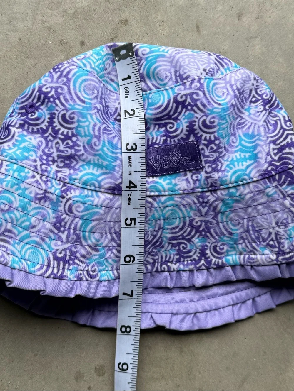Skin Purple & Teal Swirl Bucket Hat girls reversible